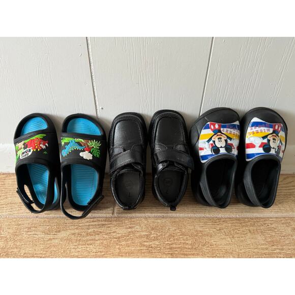 None and/or Unknown Other - Toddler Boy 3-Pair Shoe Bundle: Dress Shoes, Clogs and Sandals, Size 7/8